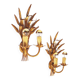 Pair of large vintage gilt sheaf of wheat sconces