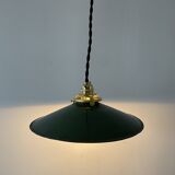 Industrial enameled sheet metal pendant light
