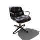 Charles Pollock Executive office chair in black leather, Knoll