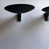 Pair of vintage wall lights, matte black metal, Germany 1970s