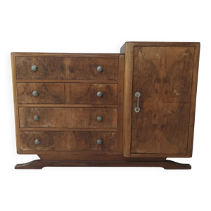 Buffet bar époque Art - ronce noyer