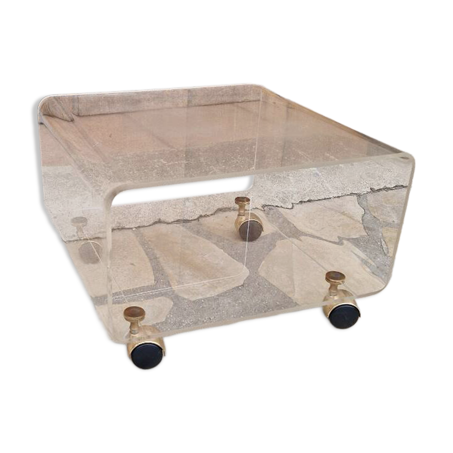 Table basse en plexiglas David lange vintage
