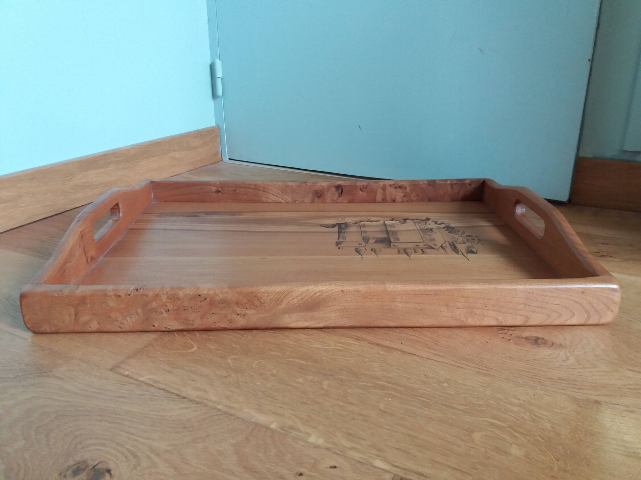 Scandinavian style wooden tray