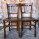 Pair of wooden bistrot chairs vintage
