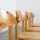 Set of Four Rainer Daumiller Pine Wood Dining Chairs, 1970s