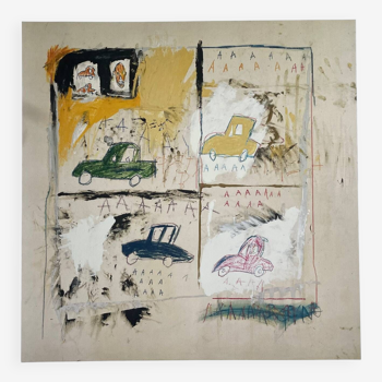 Jean michel basquiat, old cars 1981, sous licence artestar ny