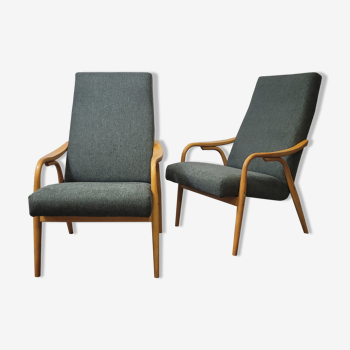 Paire de fauteuils conçus par A Suman pour Ton Design Tchécoslovaquie des années 1960