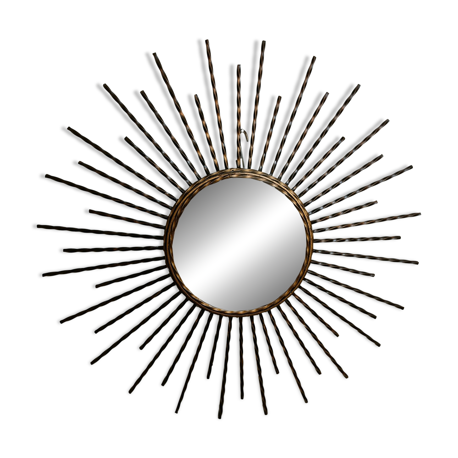 Vintage metal sunburst mirror 1970s