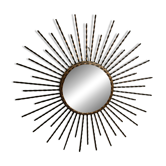 Miroir vintage en métal à motif soleil des années 1970