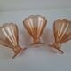 Set of 6 Art Deco Pink Rosaline Glass Dessert Bowls, Czechoslovakia, 1930s