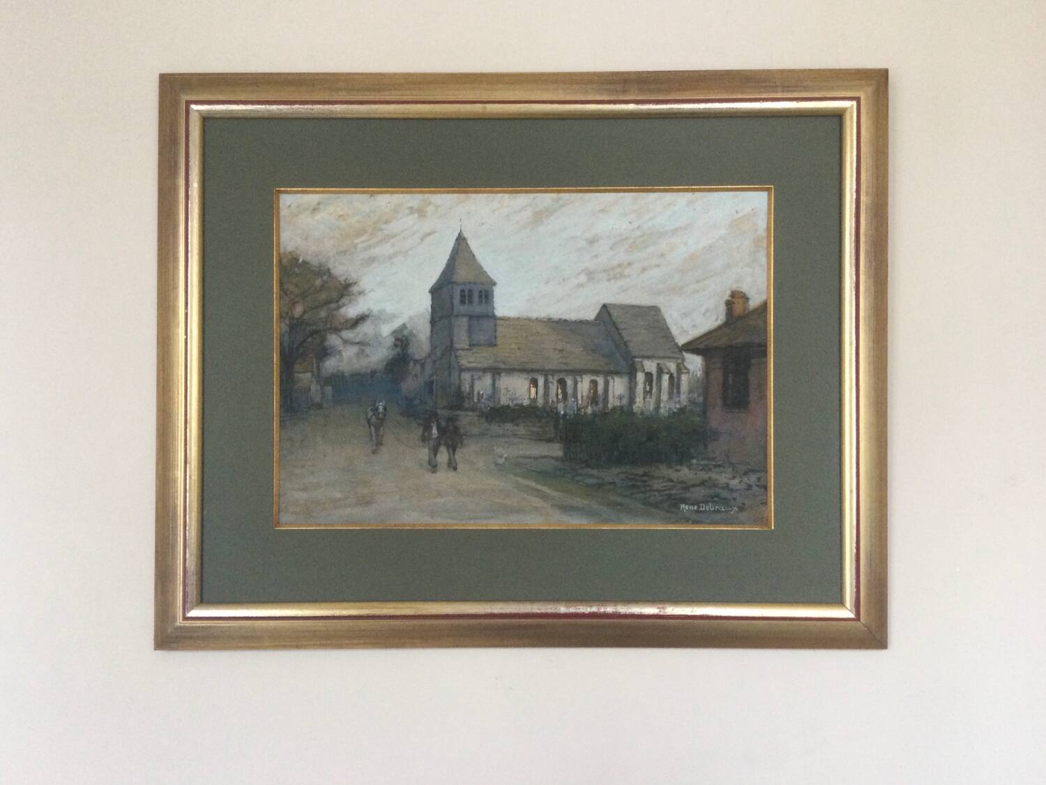 Twilight. Gouache and watercolour by René DEBRAUX 1868-1938
