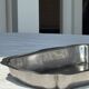 Silver metal serving dish oval rectangular high edges 30.5 x 21