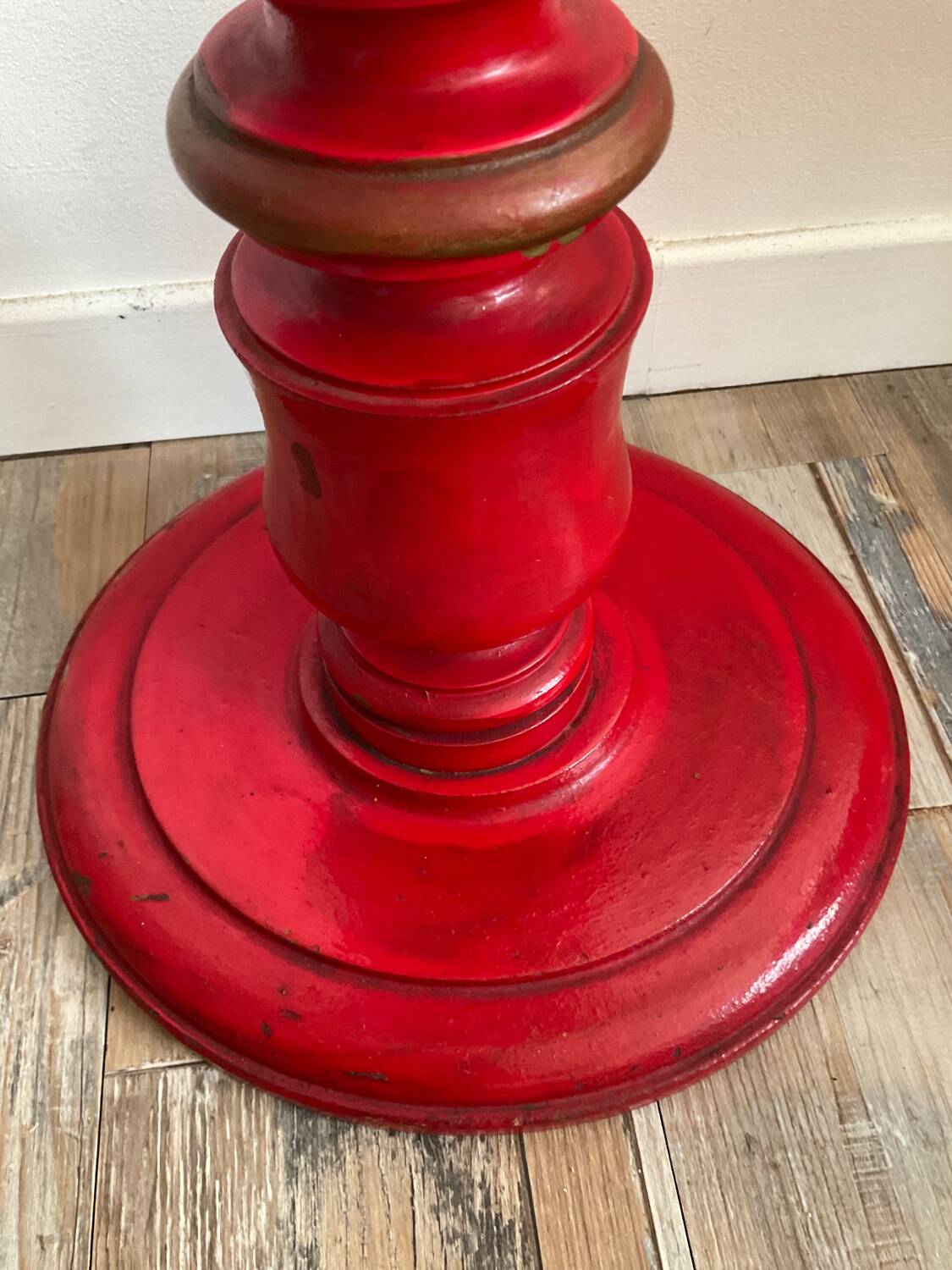 Wooden floor lamp base from the 60s