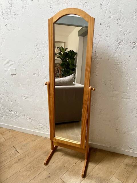 Large wooden standing mirror