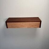 Vintage floating commode in teak and beech wood from the 1960s.