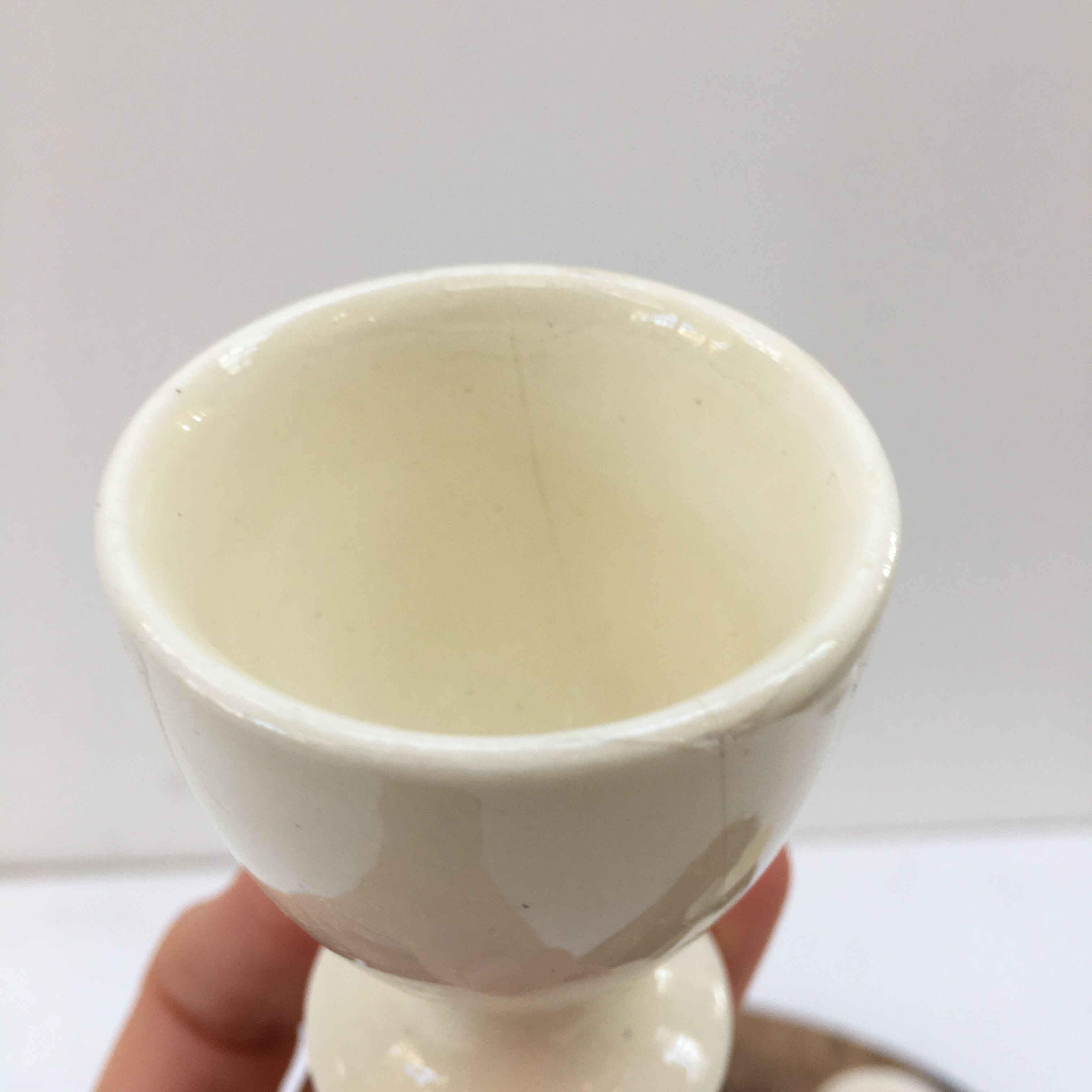 Series of four vintage ceramic coquetiers