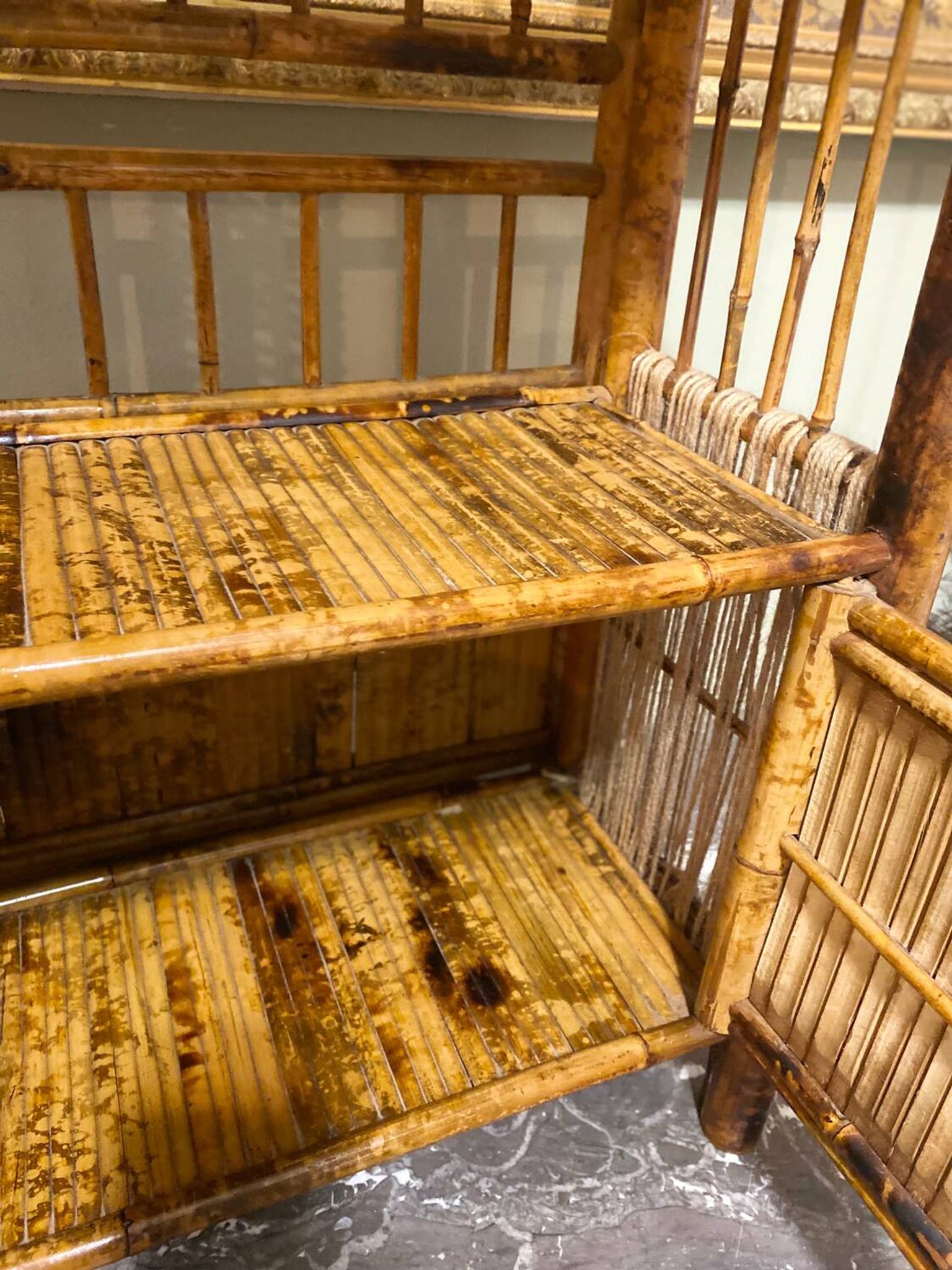 Vintage bamboo shelf