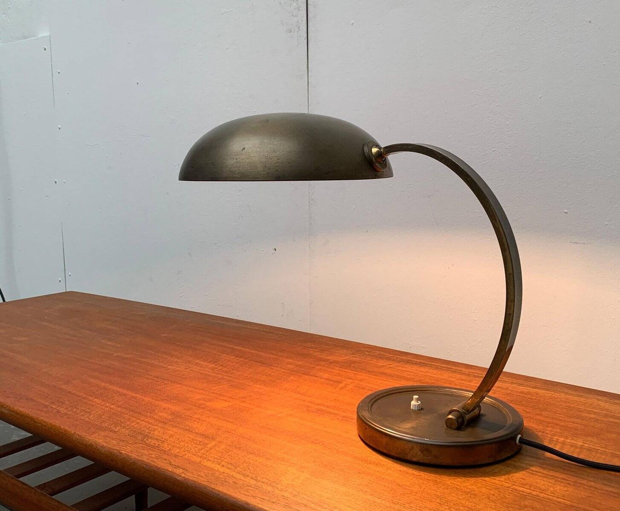 Mid-Century German Brass Table Lamp by Gecos Cosack