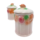 Duo of pots in barbotine