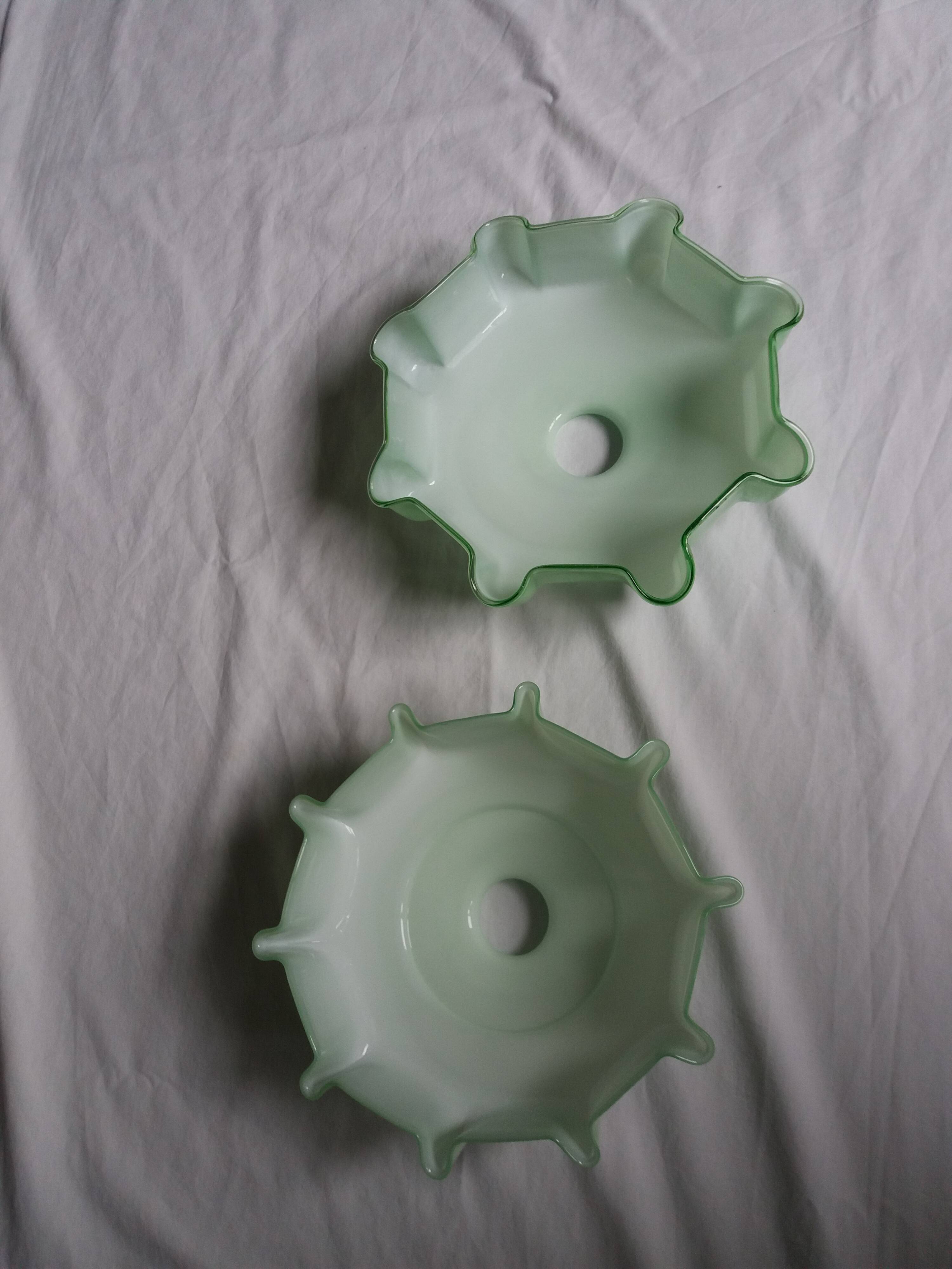Suspensions abat jour opaline vert pastel