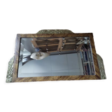 Miroir biseauté ciselé bois art déco dorure
