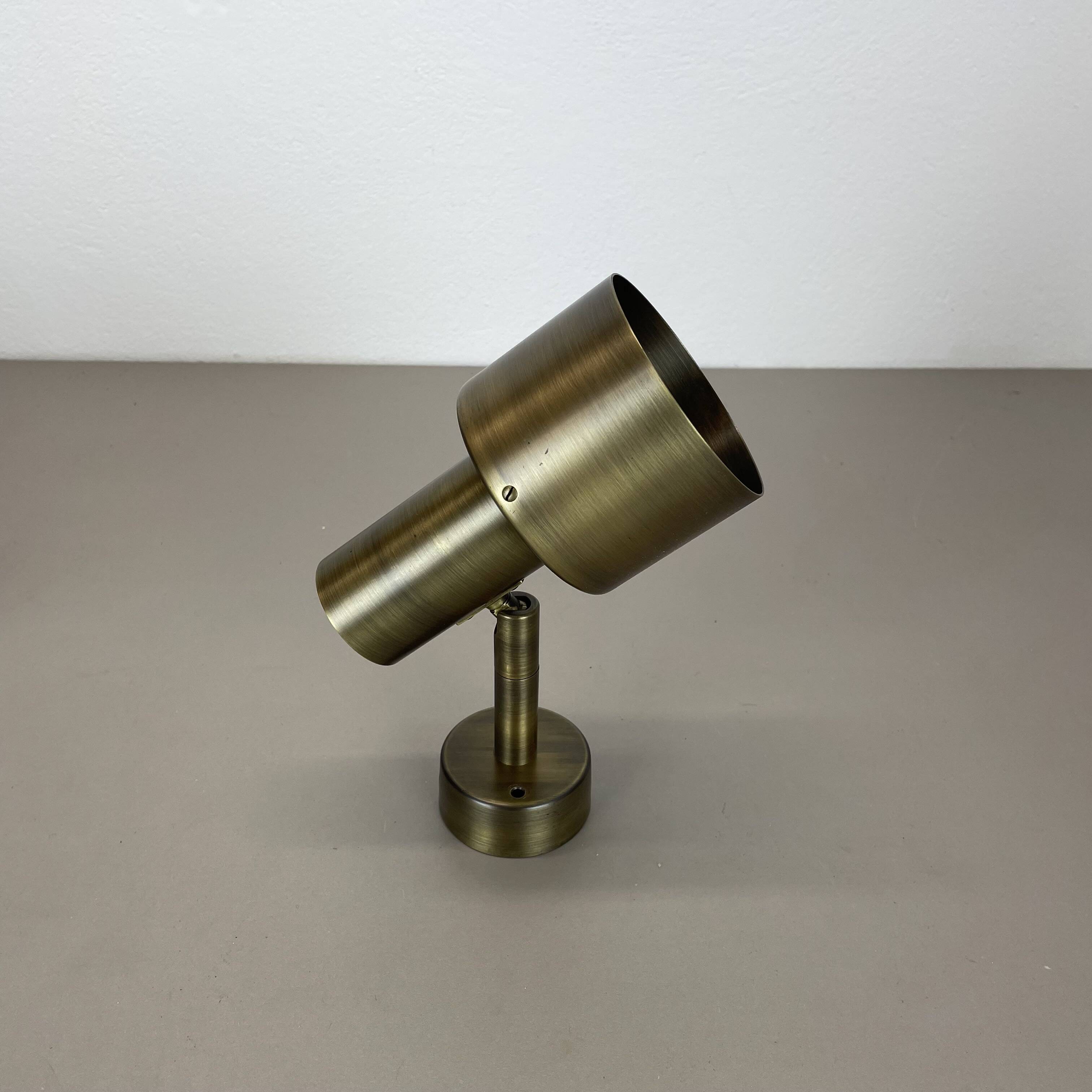 2 of 4 minimalist solid Brass "tube" SPOT Ceiling wall Lights, Italy 1970s