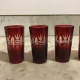 6 bohemian crystal liqueur glasses