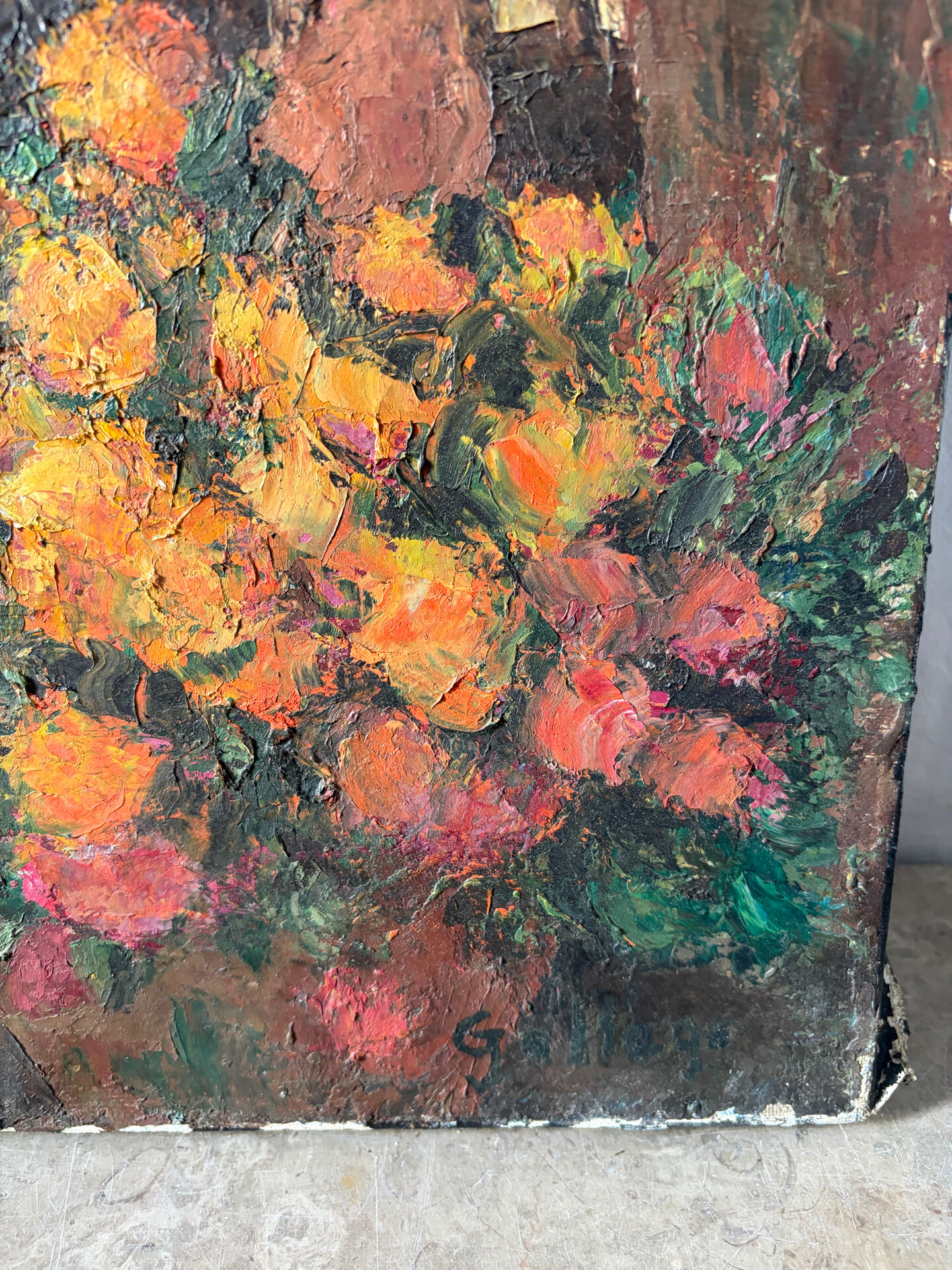 The Little Merchant, florist, oil on canvas