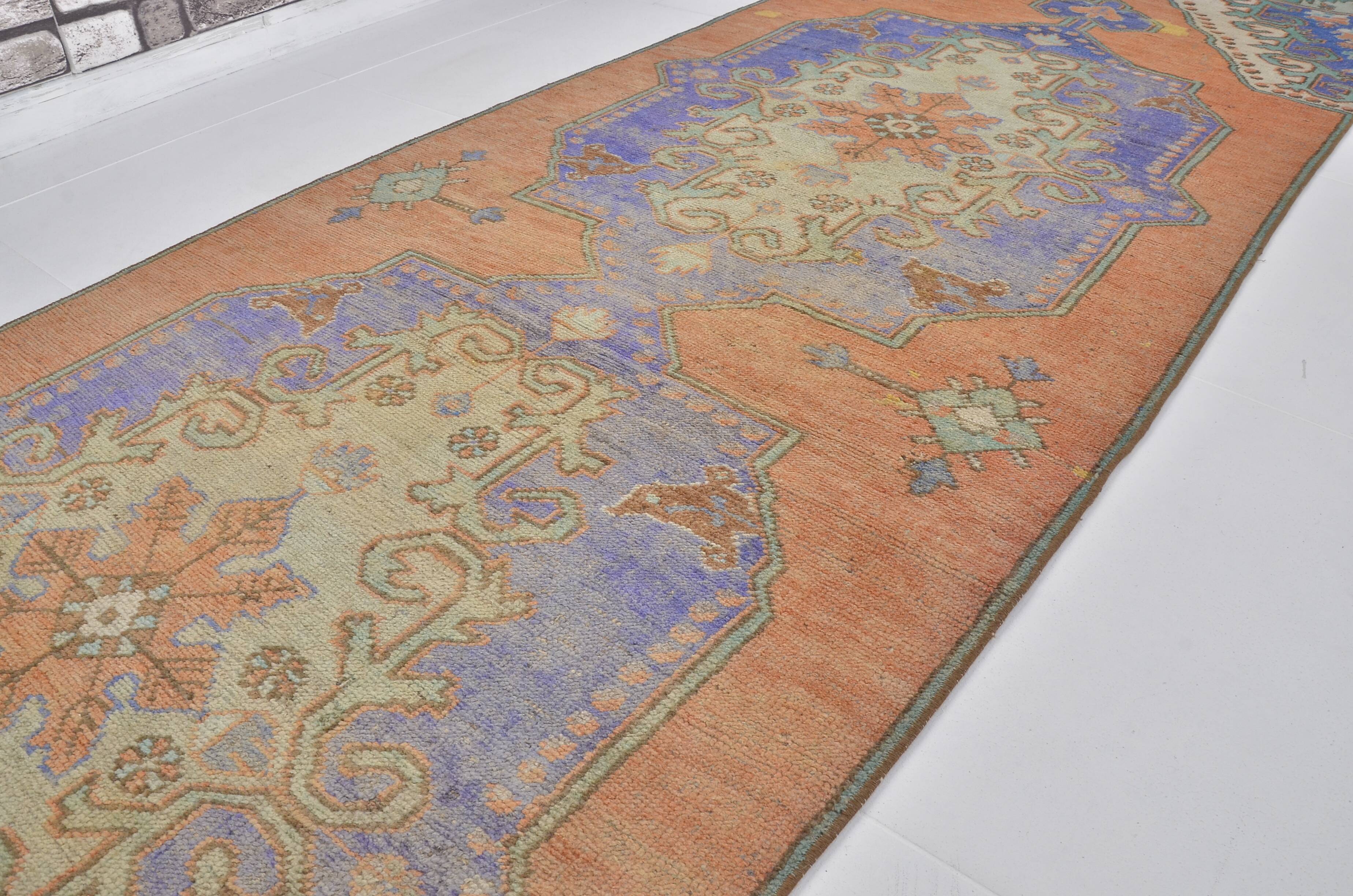 Orange & Blue Floral Rug sku 2411.