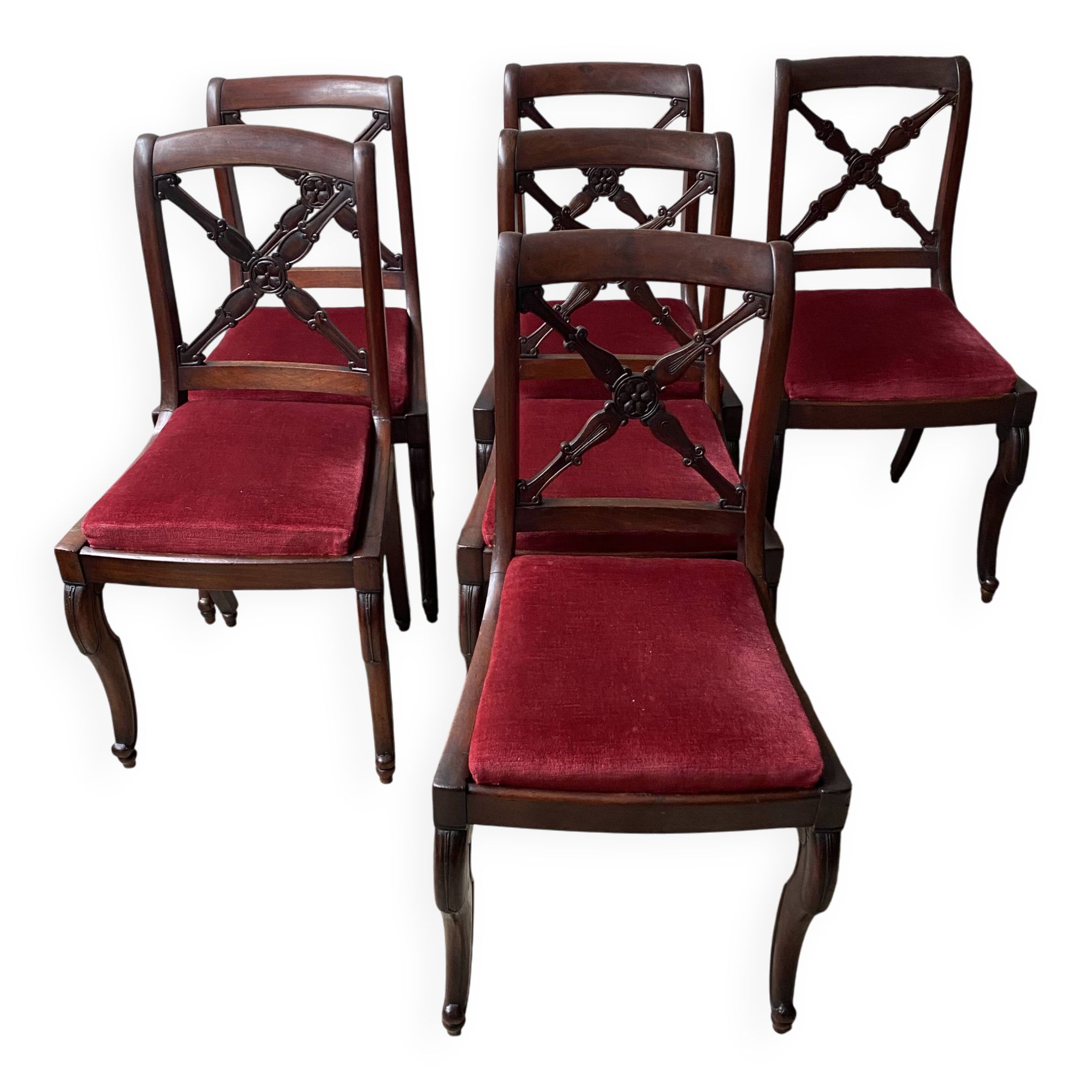 Set of 6 mahogany chairs from the early 19th century