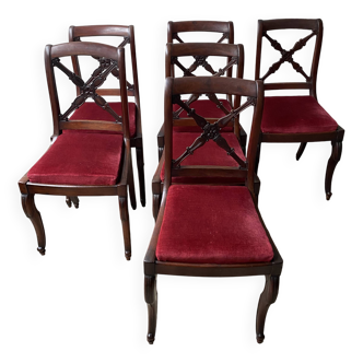 Série de 6 chaises en acajou début XIXeme