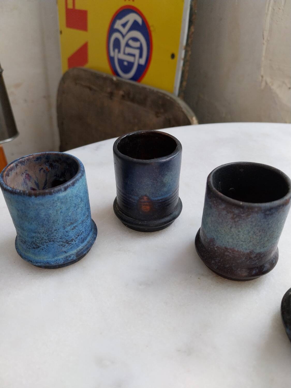 5 ceramic candle holders