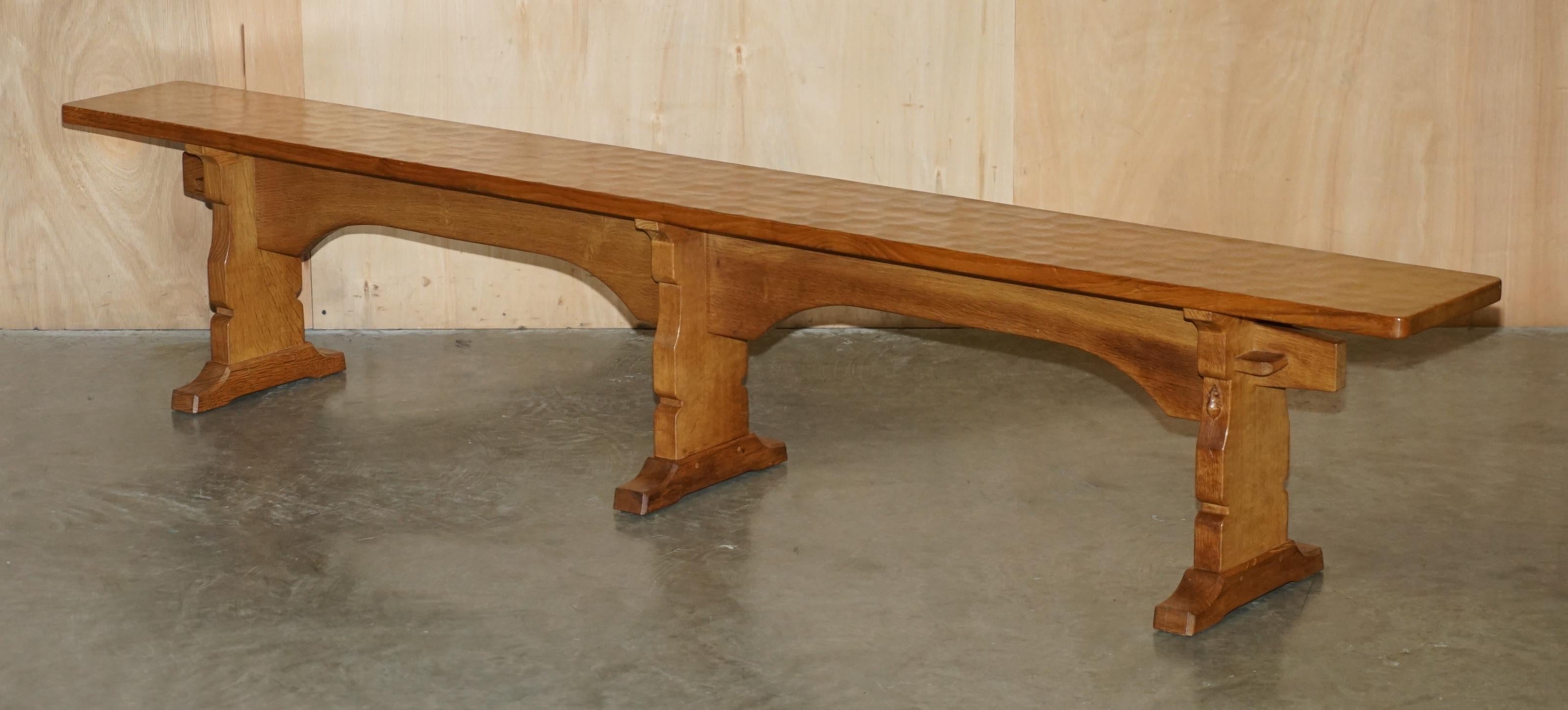 Pair of vintage dining room benches by Robert Mouseman Thompson