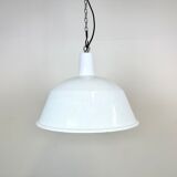 Industrial White Enamel Pendant Lamp from EMAX, 1960s