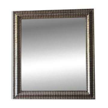 Miroir ancien argenté XIX avec sa glace au mercure