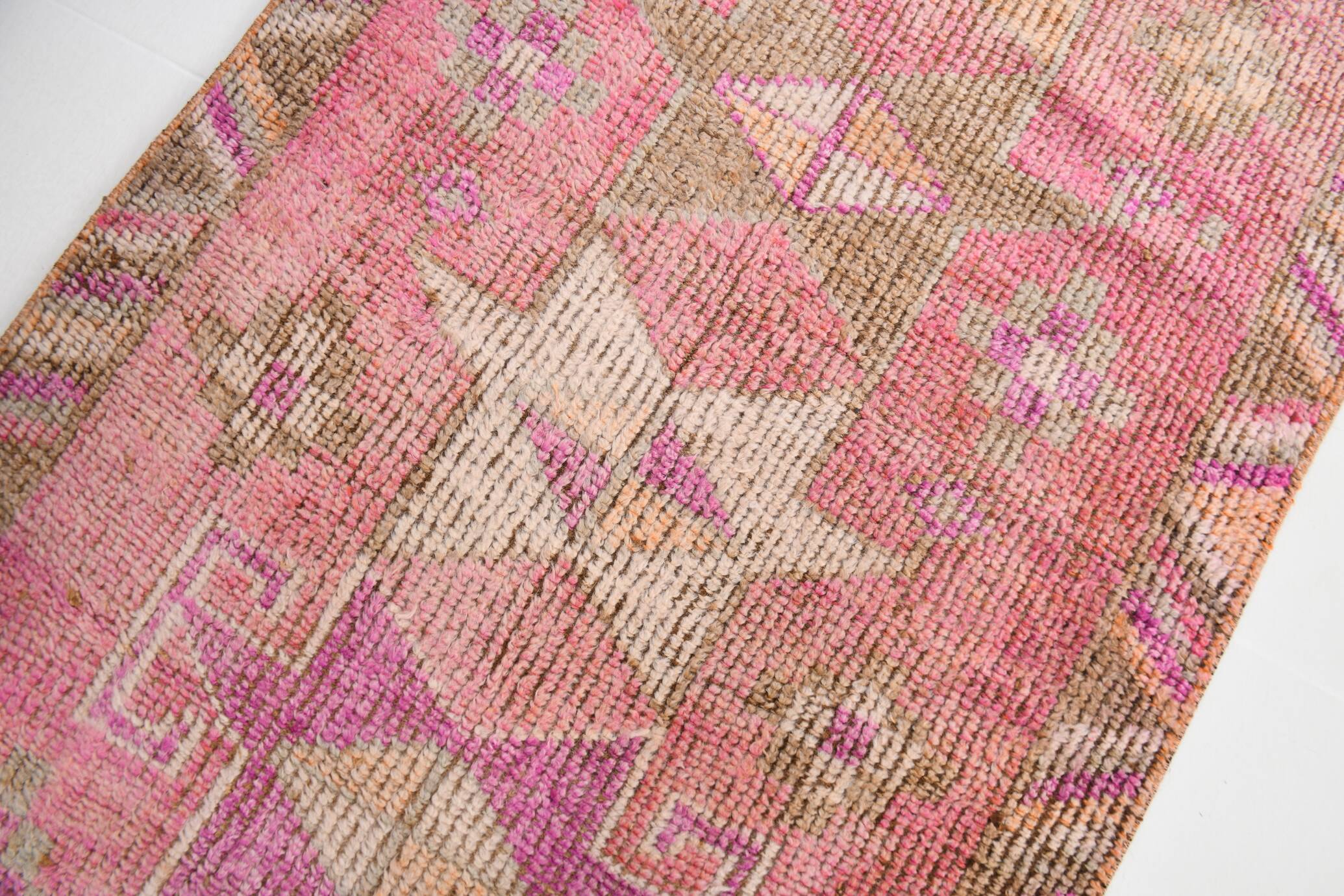 Pink Orange Vintage Runner Rug 95x363Cm SK 18096