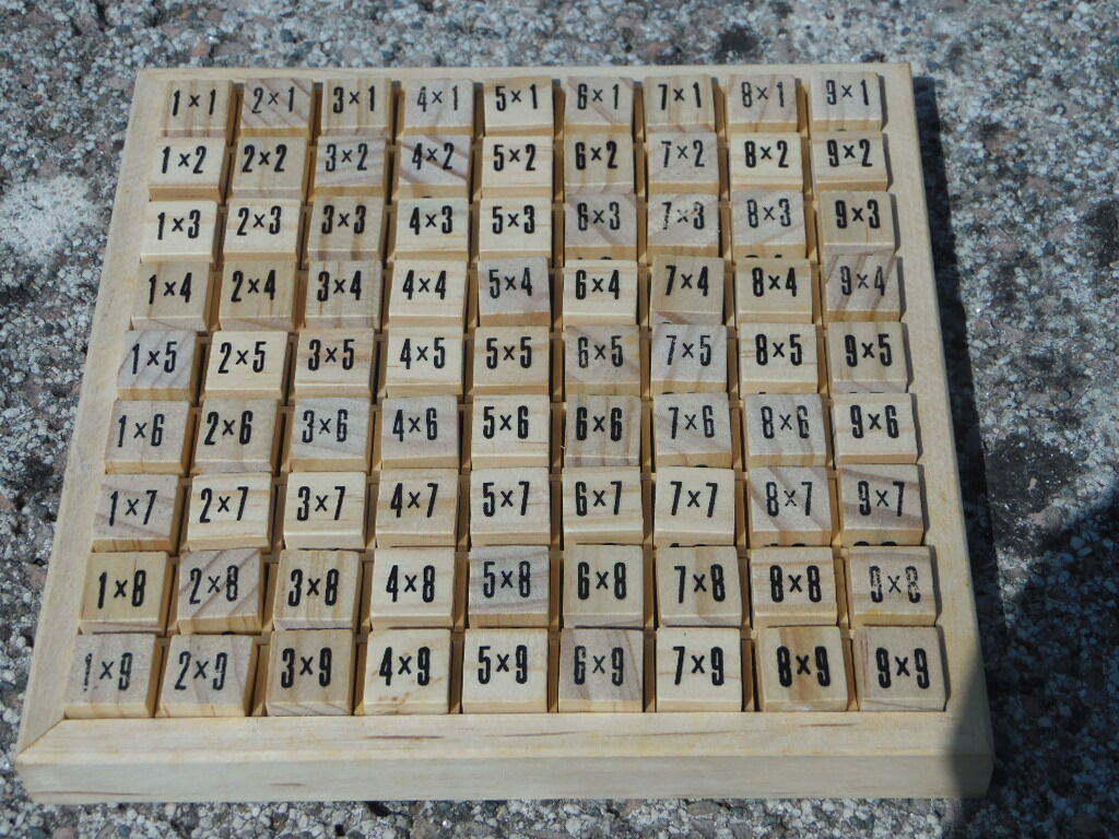 Learning cube box multiplication tables