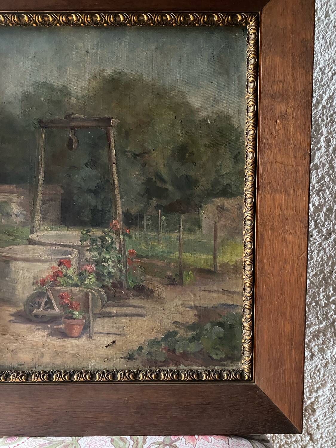 Oil on canvas signed old “Jardin”