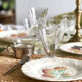 9 dessert plates and 1 barbotine dish from Sarreguemines