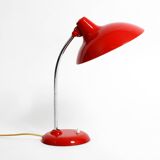 Original red Kaiser Idell metal table lamp model 6786 from the 1960s