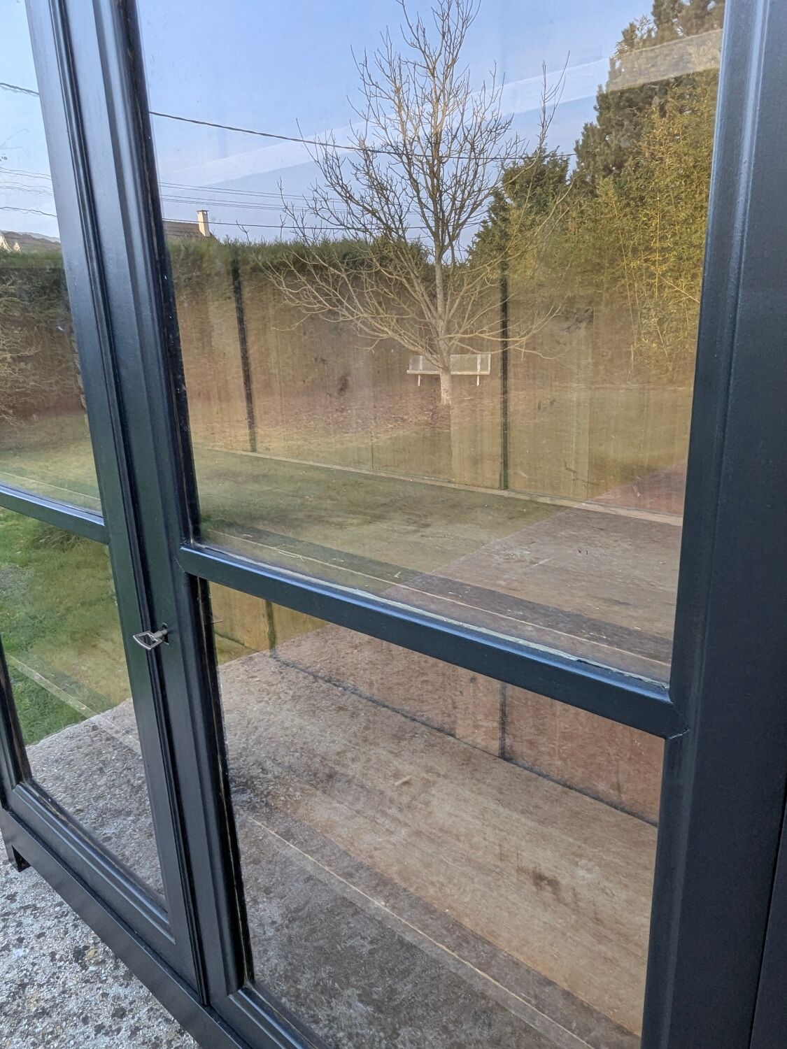Glass display cabinet, 19th century.