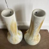 Set of two flamed stoneware vases