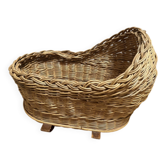 Vintage rattan toy pram