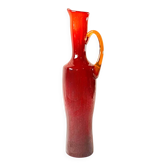 Vintage red blown glass vase