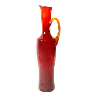 Vintage red blown glass vase