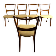 Set of 5 vintage Scandinavian chairs