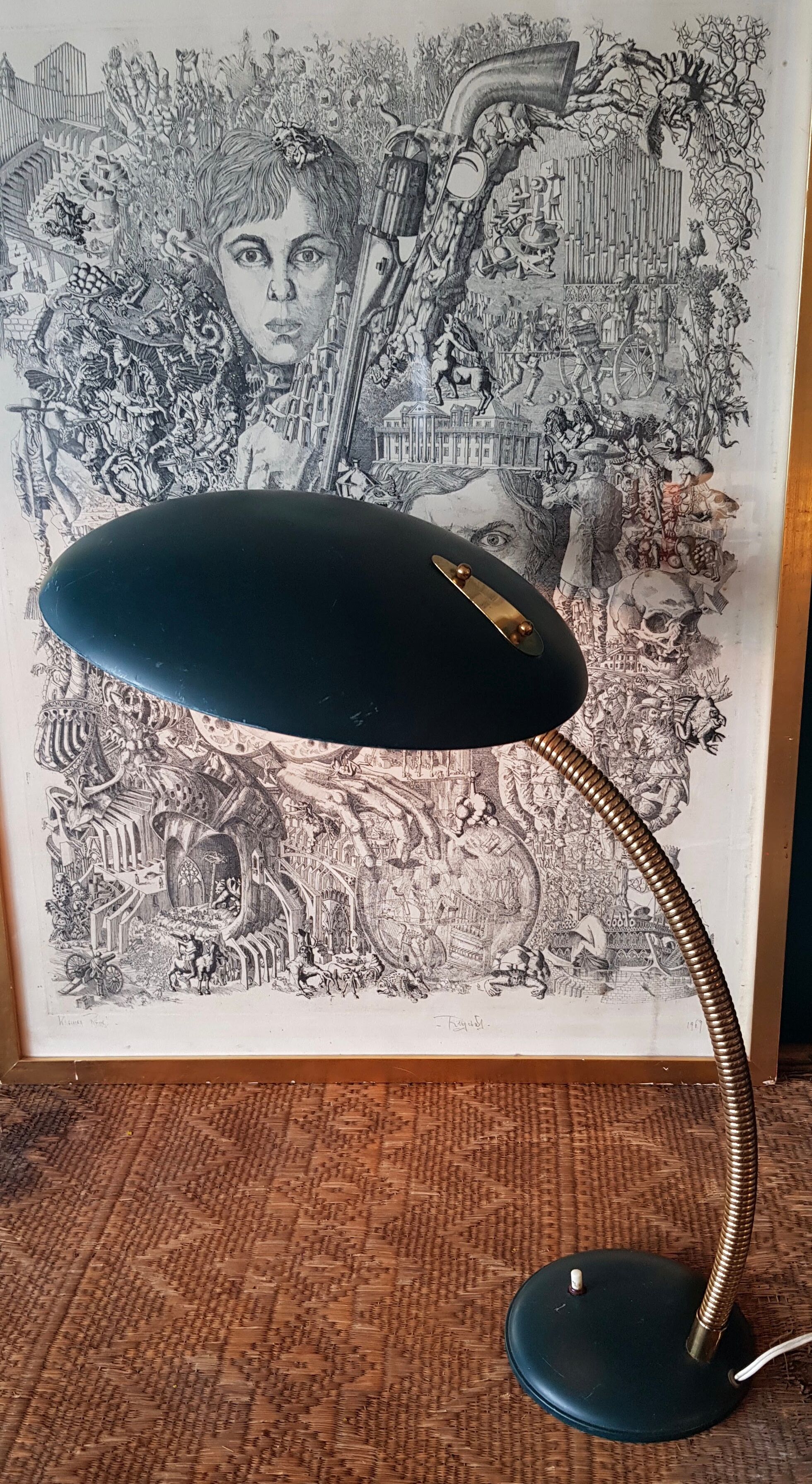 Bauhaus Office lamp green years 60 Philips