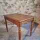 Antique French oak writing desk with 2 lockable drawers, circa 1920.