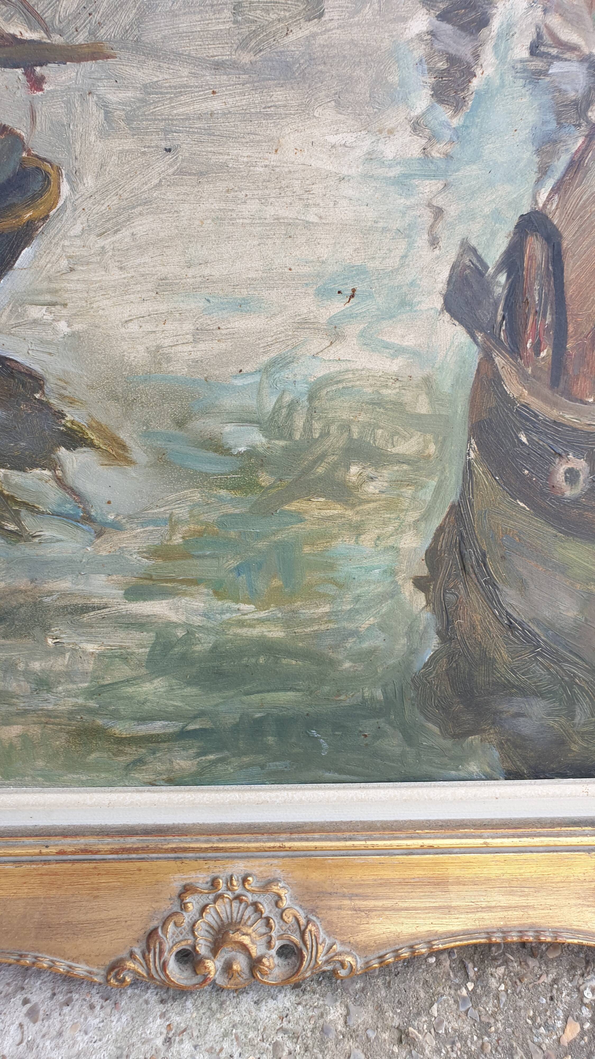 Oil painting on panel XXth