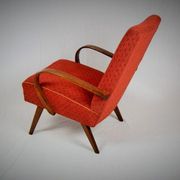 Curved wooden armchair from Ton 1960